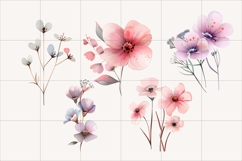 Pink Watercolor Wildflower Clipart PNG, Decorative Floral Product Image 2