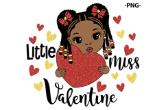 Black Girl Braids Holding Red Heart Valentine Sublimation Product Image 2