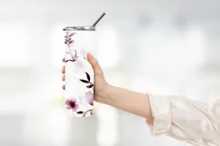 Purple Flowers and leaves pattern tumbler warp design Product Image 2