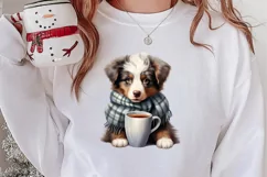 Christmas Dog And Coffee Clipart, Christmas Clipart Product Image 2
