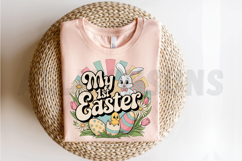 My First Easter Cute Bunny Chick And Decorated Eggs Design Product Image 2