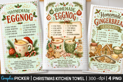 Christmas Kitchen Towel PNG, Christmas cocktail Recipe PNG Product Image 2