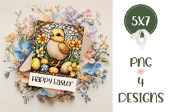 Happy Easter Greeting Card, Stained Glass Easter Card Design Product Image 2