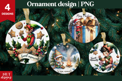 Christmas ornament Funny Whimsical Elf Ornament sublimation Product Image 1