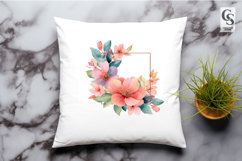 Watercolor Floral Frames Clipart Sublimation PNG Product Image 3