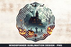 Halloween House Wind Spinner Sublimation Design Product Image 1
