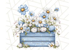Blue Cottagecore Kitchen Clipart, Vintage Country Floral Png Product Image 2