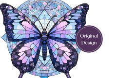 Stained Glass Butterfly Tumbler Sublimation, Butterfly PNG Product Image 2