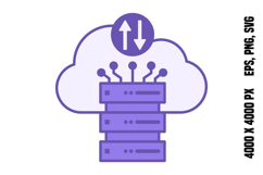 Colored Cloud Storage Icon Product Image 1