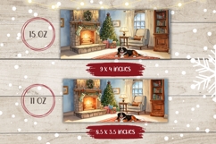 Christmas Dog Mug, Christmas Fireplace Mug Sublimation Product Image 2