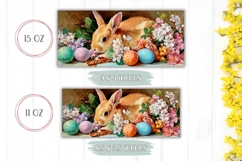 Floral Mug Wrap Design, Easter Bunny Mug Sublimation Product Image 2