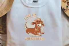Retro Dog Breeds Quotes life is a Wienerful PNG Product Image 1