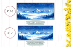 Watercolor Night Sky Mug Sublimation, Forest Mug Design Product Image 2