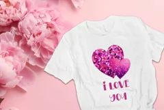 I love You Illustration, Valentine's Day Sublimation Designs Product Image 2