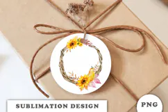 Watercolor Autumn Pumpkins Wreath png Product Image 2