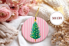 Pink Christmas Ornament Template, Cartoon Winter Ornament Product Image 2