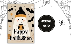 Doodle Ghost Garden Flag, Halloween Welcome Flag Design Product Image 2