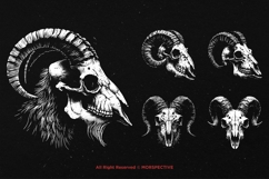 10 Bundle Dark Art Goat Skull Head Bones Demon Horror Tattoo Product Image 3