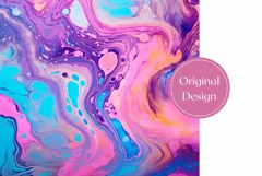 Liquid Paint Tumbler Wrap, Colorful Tumbler Sublimation PNG Product Image 2