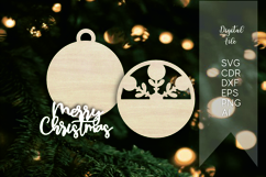 merry christmas layered ornaments svg files laser cut Product Image 2