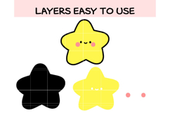Cute Baby Star SVG Bundle | Kawaii Star Clipart | Nursery, K Product Image 3