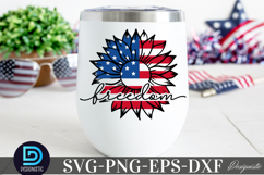 Freedom SVG, 4th July Sunflower SVG Product Image 1