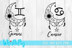 Crescent Moon Zodiac Signs Svg Zodiac Symbols Svg Astrology Product Image 10