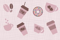 brown and pink Coffee cups clipart Product Image 2