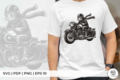 Cool Cat Rider on Classic Motorcycle Product Image 2