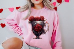 Gothic Valentines Day Clipart, Valentine Skeleton Product Image 2