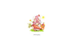Watercolor Easter gnome with ears and carrot, Easter Gnome Product Image 5