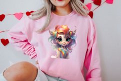 Cute Baby Unicorn Clipart, Valentines Day Couplet Product Image 2