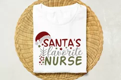 Santa's Favorite Nurse Svg, Nurse Christmas Svg, Funny Svg. Product Image 4