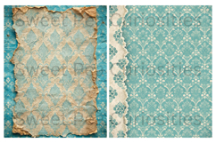 Turquoise, Paper, Shabby Chic, Papers, Junk Journal Product Image 2