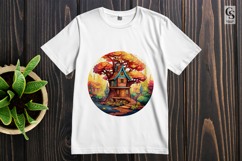 Treehouse Fall Scene Clipart Sublimation PNG Product Image 2