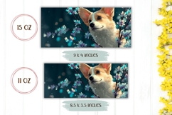 Corgi Mug Design, Floral Mug PNG, Corgi Dog Mug Template Product Image 2