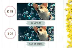 Corgi Mug Design, Floral Mug PNG, Corgi Dog Mug Template Product Image 2