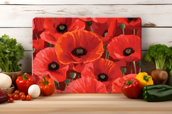 Poppy Flower Cutting Board | Cutting Board Sublimation Product Image 2