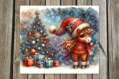 Christmas horse | 4 retro xmas Sublimation Tumbler designs Product Image 2