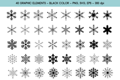 Snowflakes Clipart Bundle: Winter Christmas Elements PNG SVG Product Image 2