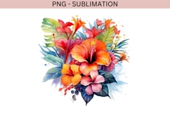 Tropical exotic flowers png design for T-shirts Product Image 2