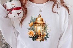 Gold Christmas Watercolor Clipart Sublimation, Christmas PNG Product Image 2