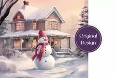 Christmas Tumbler Wrap Design, Cute Snowman Tumbler Design Product Image 2