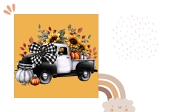 Fall Truck Pillow Sublimation, Pumpkins Pillow Design Product Image 2