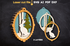 Christmas Tree Toy Hare SVG laser cut file for Glowforge Product Image 2