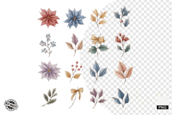 Christmas Winter Floral Borders Clipart Product Image 1