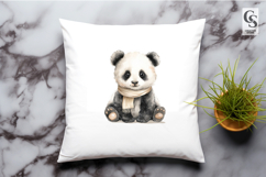 Cute Panda Bear Watercolor Clipart Sublimation PNG Product Image 3