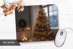 Christmas Wonderland with Snowy Backdrop Mouse Pad PNG Product Image 1