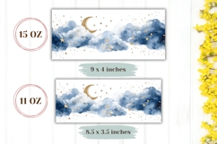 Watercolor Moon Mug Wrap Design, Celestial Mug Template Product Image 2