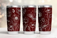 20oz Tumbler laser svg Floral wrap| Wildflowers pattern Product Image 3